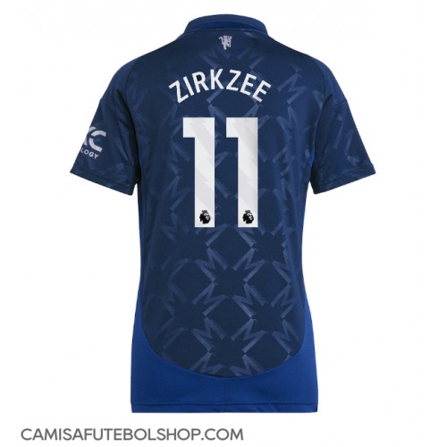 Camisa de time de futebol Manchester United Joshua Zirkzee #11 Replicas 2º Equipamento Feminina 2024-25 Manga Curta